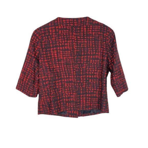 Michael Michael Kors Blazer Jacket Big Buttons 1/2 Sleeve Black & Red XS NWT - Picture 7 of 10